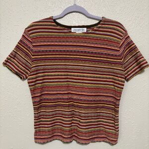 Jones New York Knitted Rainbow Top Medium